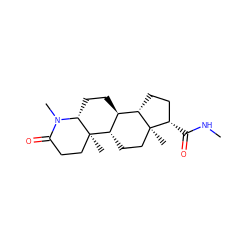 CNC(=O)[C@H]1CC[C@H]2[C@@H]3CC[C@H]4N(C)C(=O)CC[C@]4(C)[C@H]3CC[C@]12C ZINC000098084947