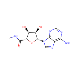 CNC(=O)[C@H]1O[C@@H](n2cnc3c(N)ncnc32)[C@H](O)[C@@H]1O ZINC000001683110