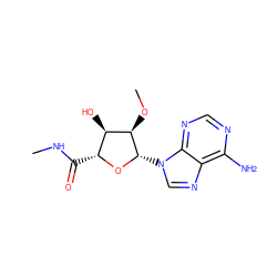 CNC(=O)[C@H]1O[C@@H](n2cnc3c(N)ncnc32)[C@H](OC)[C@@H]1O ZINC000028865001