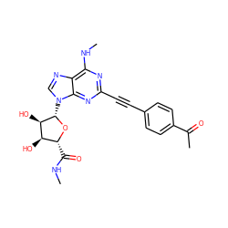 CNC(=O)[C@H]1O[C@@H](n2cnc3c(NC)nc(C#Cc4ccc(C(C)=O)cc4)nc32)[C@H](O)[C@@H]1O ZINC000064437198