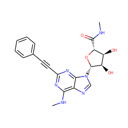 CNC(=O)[C@H]1O[C@@H](n2cnc3c(NC)nc(C#Cc4ccccc4)nc32)[C@H](O)[C@@H]1O ZINC000045286815