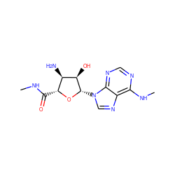 CNC(=O)[C@H]1O[C@@H](n2cnc3c(NC)ncnc32)[C@H](O)[C@@H]1N ZINC000013493058