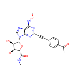 CNC(=O)[C@H]1O[C@@H](n2cnc3c(NOC)nc(C#Cc4ccc(C(C)=O)cc4)nc32)[C@H](O)[C@@H]1O ZINC000034800904