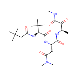 CNC(=O)C(=O)[C@@H](C)NC(=O)[C@H](CC(=O)N(C)C)NC(=O)[C@@H](NC(=O)CC(C)(C)C)C(C)(C)C ZINC000013775868