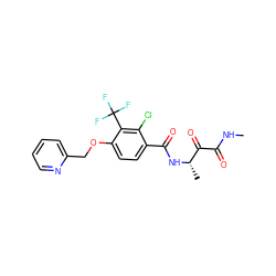 CNC(=O)C(=O)[C@H](C)NC(=O)c1ccc(OCc2ccccn2)c(C(F)(F)F)c1Cl ZINC000064559160