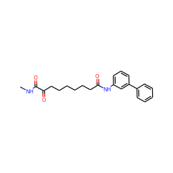 CNC(=O)C(=O)CCCCCCC(=O)Nc1cccc(-c2ccccc2)c1 ZINC000001553049