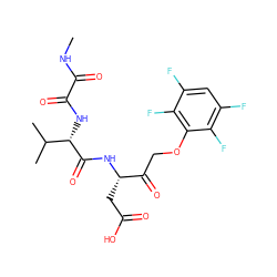 CNC(=O)C(=O)N[C@H](C(=O)N[C@@H](CC(=O)O)C(=O)COc1c(F)c(F)cc(F)c1F)C(C)C ZINC000026642294