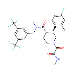 CNC(=O)C(=O)N1CC[C@H](C(=O)N(C)Cc2cc(C(F)(F)F)cc(C(F)(F)F)c2)[C@@H](c2ccc(F)cc2C)C1 ZINC000073276929