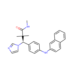 CNC(=O)C(C)(C)[C@@H](c1ccc(Nc2ccc3ccccc3c2)cc1)n1ccnc1 ZINC000072117043