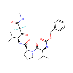 CNC(=O)C(F)(F)C(=O)[C@@H](NC(=O)[C@@H]1CCCN1C(=O)[C@@H](NC(=O)OCc1ccccc1)C(C)C)C(C)C ZINC000026261065