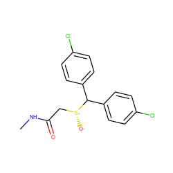 CNC(=O)C[S@@+]([O-])C(c1ccc(Cl)cc1)c1ccc(Cl)cc1 ZINC000066077348