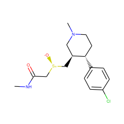 CNC(=O)C[S@@+]([O-])C[C@H]1CN(C)CC[C@@H]1c1ccc(Cl)cc1 ZINC000013584875