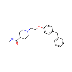 CNC(=O)C1CCN(CCOc2ccc(Cc3ccccc3)cc2)CC1 ZINC000013860534