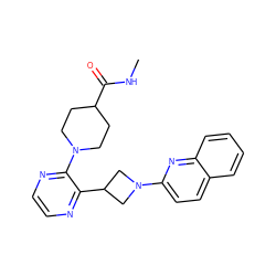 CNC(=O)C1CCN(c2nccnc2C2CN(c3ccc4ccccc4n3)C2)CC1 ZINC000140110213