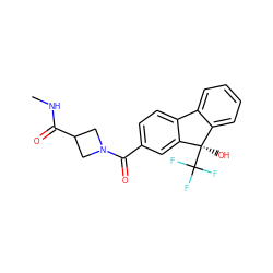 CNC(=O)C1CN(C(=O)c2ccc3c(c2)[C@](O)(C(F)(F)F)c2ccccc2-3)C1 ZINC000144716779