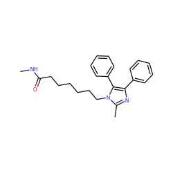 CNC(=O)CCCCCCn1c(C)nc(-c2ccccc2)c1-c1ccccc1 ZINC000028821679