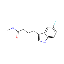 CNC(=O)CCCc1c[nH]c2ccc(F)cc12 ZINC000095601162