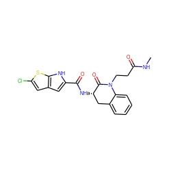 CNC(=O)CCN1C(=O)[C@@H](NC(=O)c2cc3cc(Cl)sc3[nH]2)Cc2ccccc21 ZINC000028818262