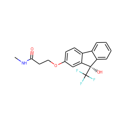 CNC(=O)CCOc1ccc2c(c1)[C@](O)(C(F)(F)F)c1ccccc1-2 ZINC000144792863