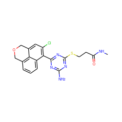 CNC(=O)CCSc1nc(N)nc(-c2c(Cl)cc3c4c(cccc24)COC3)n1 ZINC000043176593