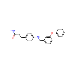 CNC(=O)CCc1ccc(NCc2cccc(Oc3ccccc3)c2)cc1 ZINC000040565199