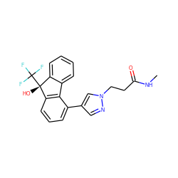 CNC(=O)CCn1cc(-c2cccc3c2-c2ccccc2[C@@]3(O)C(F)(F)F)cn1 ZINC000144864090