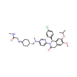 CNC(=O)CN[C@H]1CC[C@H](CN(C)c2ccc(N3C(=O)Cc4cc(OC)c(OC(C)C)cc4[C@@H]3c3ccc(Cl)cc3)nc2)CC1 ZINC000261186333