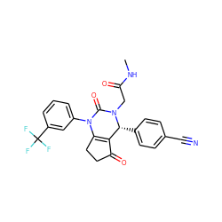 CNC(=O)CN1C(=O)N(c2cccc(C(F)(F)F)c2)C2=C(C(=O)CC2)[C@H]1c1ccc(C#N)cc1 ZINC001772654398