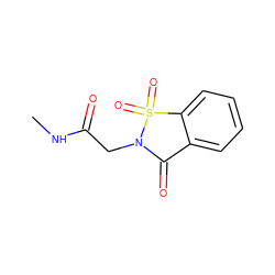 CNC(=O)CN1C(=O)c2ccccc2S1(=O)=O ZINC000001424432