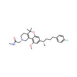 CNC(=O)CN1CCC2=C(C1)c1c(OC)cc([C@@H](C)CCCc3ccc(F)cc3)cc1OC2(C)C ZINC000013455659