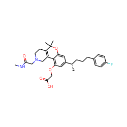 CNC(=O)CN1CCC2=C(C1)c1c(OCC(=O)O)cc([C@@H](C)CCCc3ccc(F)cc3)cc1OC2(C)C ZINC000013455646