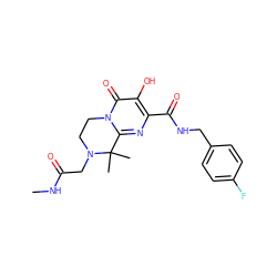 CNC(=O)CN1CCn2c(nc(C(=O)NCc3ccc(F)cc3)c(O)c2=O)C1(C)C ZINC000036518544