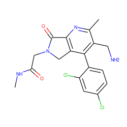 CNC(=O)CN1Cc2c(nc(C)c(CN)c2-c2ccc(Cl)cc2Cl)C1=O ZINC000072317599