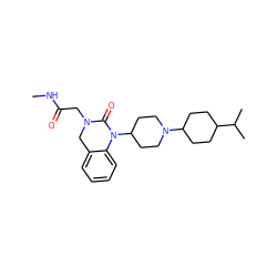 CNC(=O)CN1Cc2ccccc2N(C2CCN(C3CCC(C(C)C)CC3)CC2)C1=O ZINC000049035757