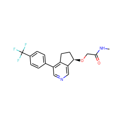 CNC(=O)CO[C@@H]1CCc2c(-c3ccc(C(F)(F)F)cc3)cncc21 ZINC000205709445