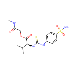 CNC(=O)COC(=O)[C@@H](NC(=S)Nc1ccc(S(N)(=O)=O)cc1)C(C)C ZINC000028459166