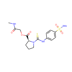 CNC(=O)COC(=O)[C@@H]1CCCN1C(=S)Nc1ccc(S(N)(=O)=O)cc1 ZINC000034799843