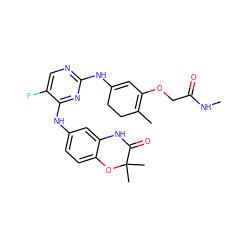 CNC(=O)COC1=C(C)CCC(Nc2ncc(F)c(Nc3ccc4c(c3)NC(=O)C(C)(C)O4)n2)=C1 ZINC001772573168