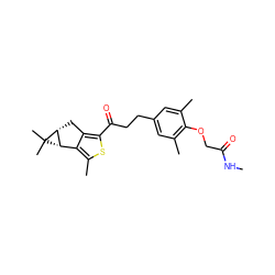 CNC(=O)COc1c(C)cc(CCC(=O)c2sc(C)c3c2C[C@@H]2[C@H]3C2(C)C)cc1C ZINC000103231085