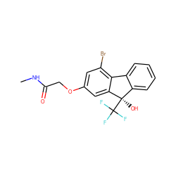 CNC(=O)COc1cc(Br)c2c(c1)[C@](O)(C(F)(F)F)c1ccccc1-2 ZINC000144849560