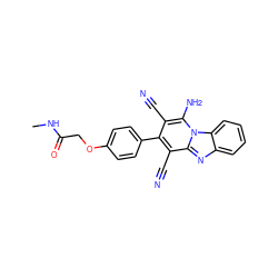 CNC(=O)COc1ccc(-c2c(C#N)c(N)n3c(nc4ccccc43)c2C#N)cc1 ZINC000072170850