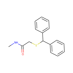 CNC(=O)CSC(c1ccccc1)c1ccccc1 ZINC000032794127