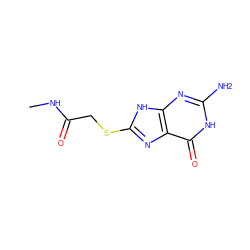 CNC(=O)CSc1nc2c(=O)[nH]c(N)nc2[nH]1 ZINC000653873799