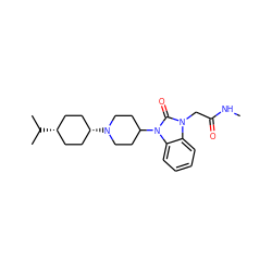 CNC(=O)Cn1c(=O)n(C2CCN([C@H]3CC[C@@H](C(C)C)CC3)CC2)c2ccccc21 ZINC000101326778