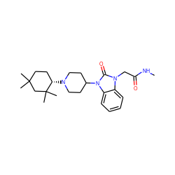 CNC(=O)Cn1c(=O)n(C2CCN([C@H]3CCC(C)(C)CC3(C)C)CC2)c2ccccc21 ZINC000049112054