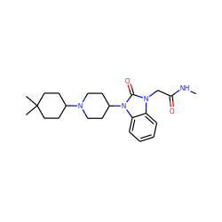 CNC(=O)Cn1c(=O)n(C2CCN(C3CCC(C)(C)CC3)CC2)c2ccccc21 ZINC000049051412