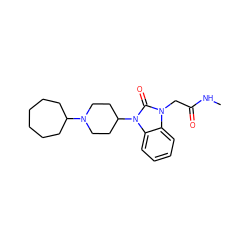 CNC(=O)Cn1c(=O)n(C2CCN(C3CCCCCC3)CC2)c2ccccc21 ZINC000049053599