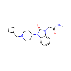 CNC(=O)Cn1c(=O)n(C2CCN(CC3CCC3)CC2)c2ccccc21 ZINC000049048459