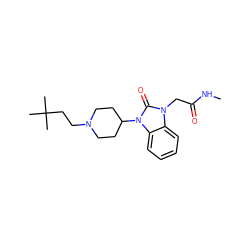 CNC(=O)Cn1c(=O)n(C2CCN(CCC(C)(C)C)CC2)c2ccccc21 ZINC000049067332