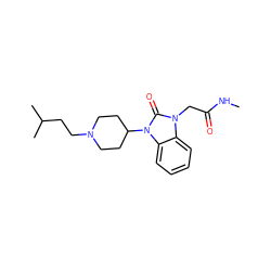 CNC(=O)Cn1c(=O)n(C2CCN(CCC(C)C)CC2)c2ccccc21 ZINC000049051234